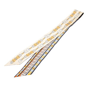 Pre-Loved Hermes Harnais En Rosace Silk Twilly Scarf